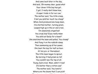 Roald Dahl Comprehension - 'Revolting Rhymes' - Part 2