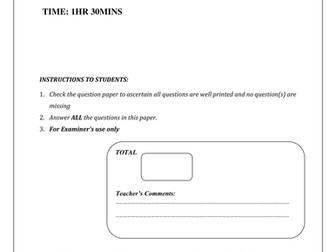 SLAVERY TEST FOR YEAR 8