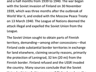 The Finnish Winter War Handout