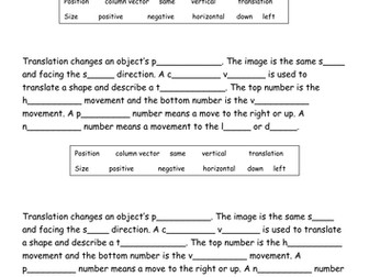 Transformations - translations missing words plenary/starter