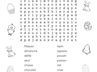 French Easter word search x 2 : Pâques - 2 mots cachés