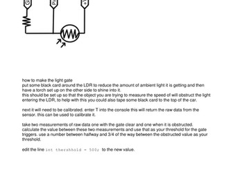 Light gate lesson Arduino (data logger) based