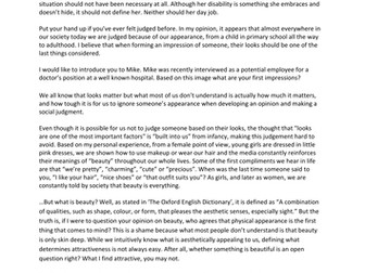 GCSE English Language A* model essay - speaking and listening (speech)