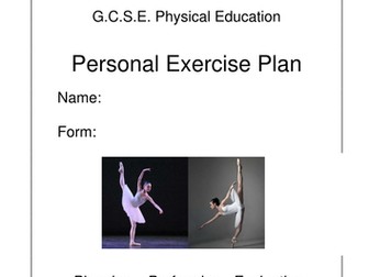 GCSE PE PEP - Personal Exercise Program template example (Dance)