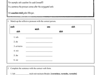 German Grammar Practice - Reflexive Verbs