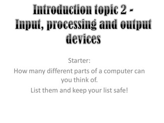 Input, output and storage devices