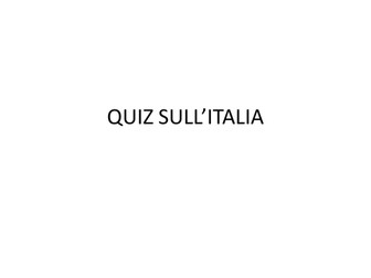 ITALIAN CULTURE QUIZ IN ITALIAN