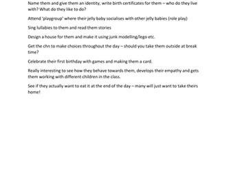 Jelly baby activity lesson plan