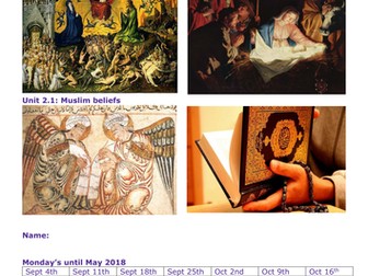 NEW 2018 AQA GCSE Spec A Beliefs revision guide for Islam and Christianity
