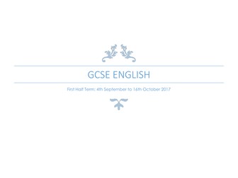 GCSE English Student Handbook for First Half Term