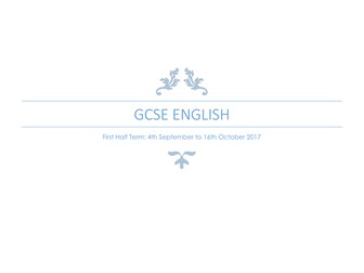 GCSE English Student Handbook for First Half Term
