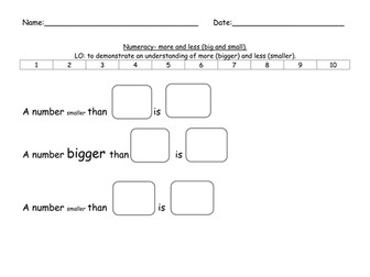 Numeracy- big and small numbers