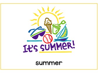 Summer themed flashcards