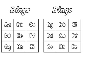 Alphabet bingo  cards