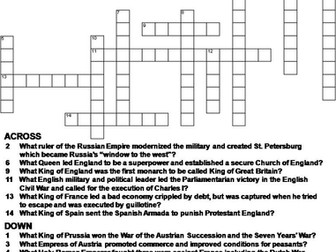 Absolute Monarchs Crossword Puzzle