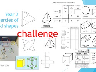 Properties of 3d shapes Year 1 and 2