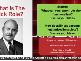 The Sick Role - Health Sociology