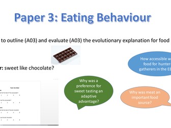 AQA A level Psychology( from 2015): paper 3: EATING BEHAVIOUR - FULL TOPIC