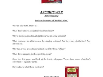 Archie's War Questions for Comprehension