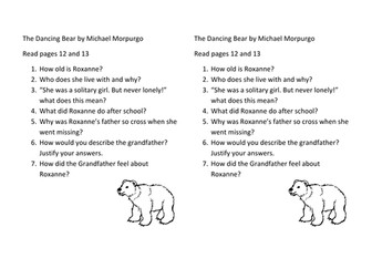 Reading tasks-The Dancing Bear by Michael Morpurgo