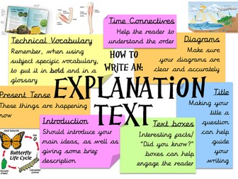 Features of explanation texts poster