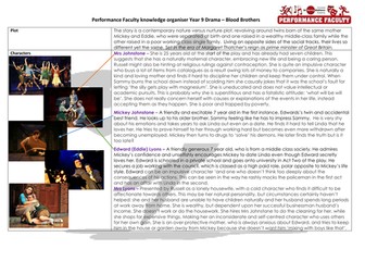 Blood Brothers Knowledge Organiser for Key Stage 4 Drama (OCR)