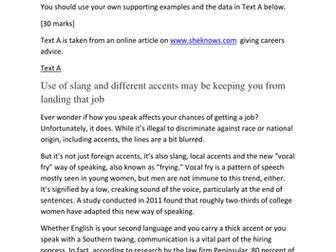 7702 AQA AS Level English Language - Paper 2 QPs Discursive Essay (Pack 2)