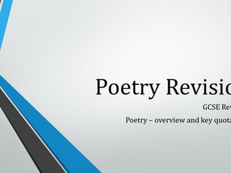 GCSE Eduqas English Lit: Poetry Revision