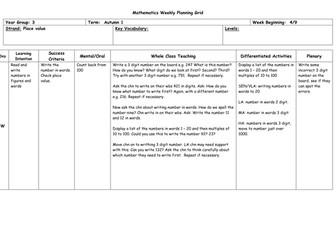 Year 3/Maths - First week back planning including resources - Place ...