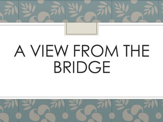 A View from the Bridge