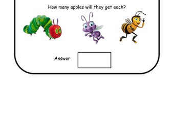 Hungry Caterpillar Sharing Word Problems for Maths Challenges
