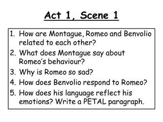 Year 10 English Lit Romeo and Juliet Scheme of Work