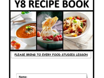 Recipe book suitable for Year 8