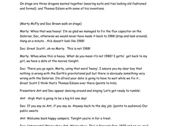 Thomas Edison motivational Science class assembly script