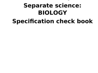 OCR Gateway A Biology Specification Check Booklet for students