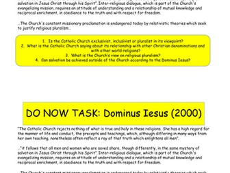 New A Level OCR Developments in Christian thought Spec Lesson 2 Exclusivism