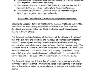 New A Level OCR Developments in Christian thought on Church of England response to multi-faith soc