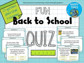 BACK TO SCHOOL QUIZ