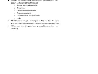 Jesus Christ. Essay answer with tasks to analyse essay structure.