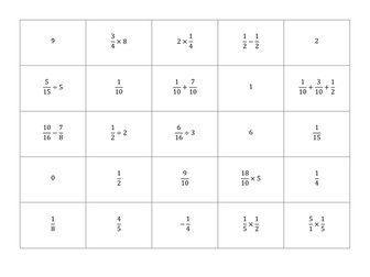 Fraction Operations Starter