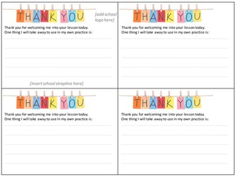 Informal Lesson Observation Pop in card