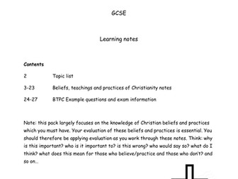 OCR GCSE Religious Studies 9-1. Christianity: beliefs, teachings and practices.