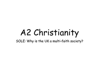 NEW OCR A2 CHRISTIANITY RELIGIOUS PLURALISM AND SOCIETY 2016