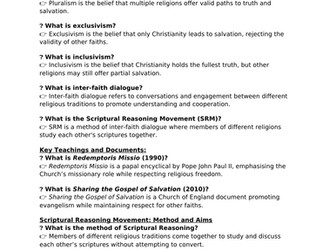 NEW OCR A2 CHRISTIANITY RELIGIOUS PLURALISM AND SOCIETY 2016
