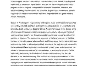 A level History, NEA: American Civil Rights Movement Coursework (full marks)