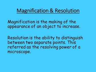Magnification & resolution