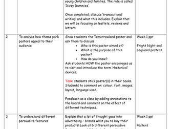 Transactional Writing Scheme of Work KS3 or KS4