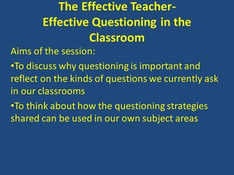 Effective Questioning- complete whole staff CPD powerpoint