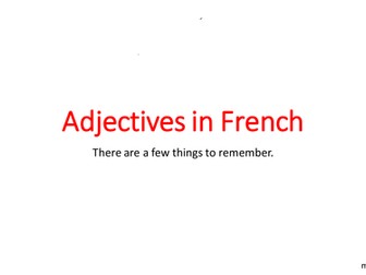 French - Adjectives