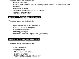OCR A - AS and A level Chemistry (2015) student  RAG checklists
